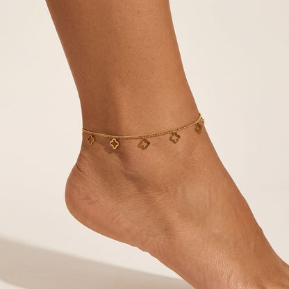 Clover charms Anklet