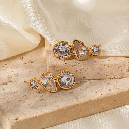Tripple stone earrings