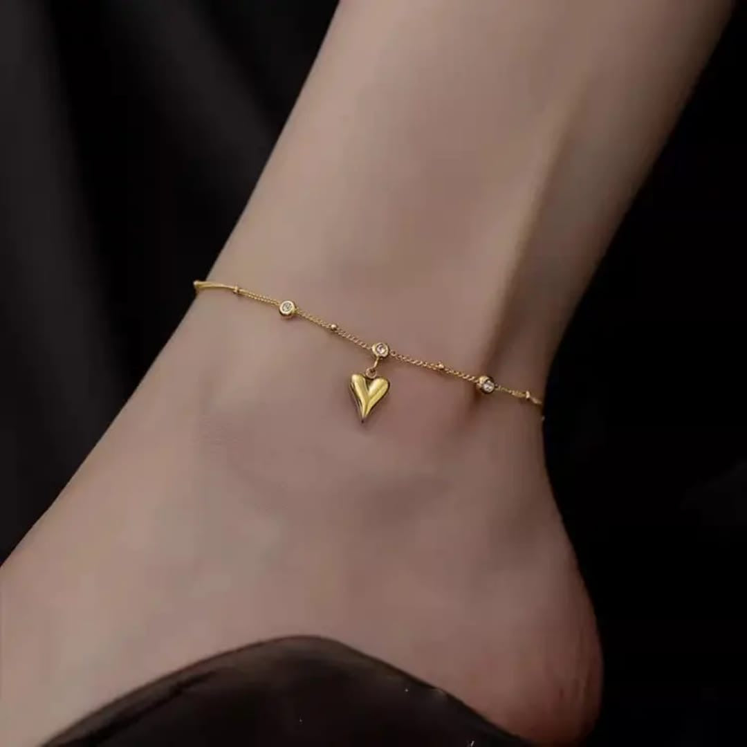 Stone heart Anklet