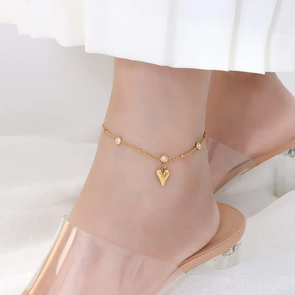 Stone heart Anklet
