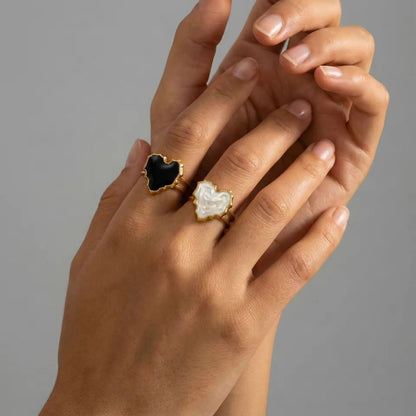 MARBLE HEART RING