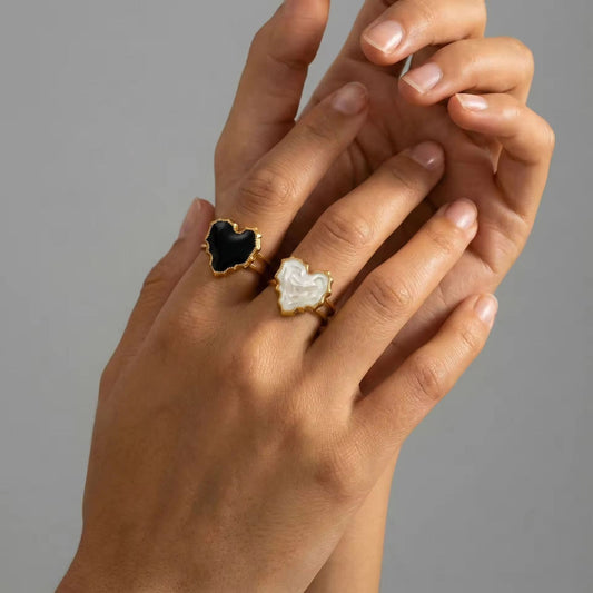 MARBLE HEART RING